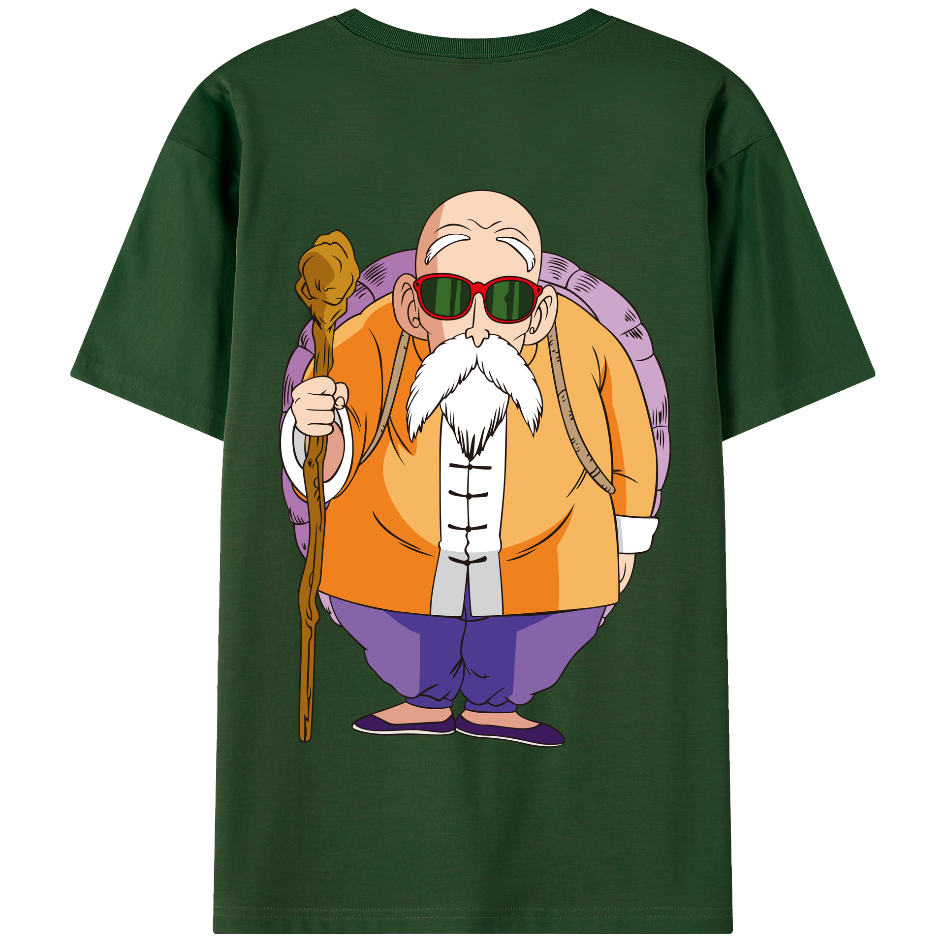 （画像用） ドラゴンボール 亀仙人（かめせんにん） DRAGON BALL Master Roshi Kame Sennin 綿100％半袖Tシャツ（背面プリント）